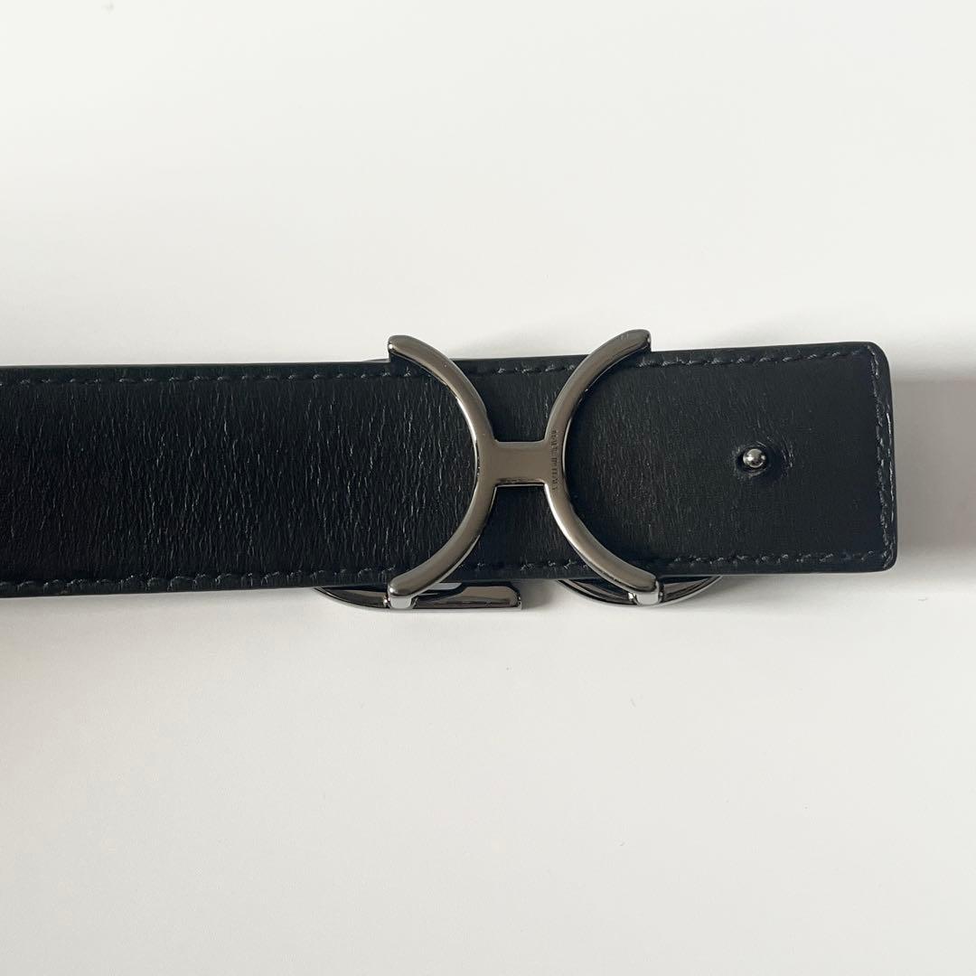 ディオール　ベルト　オブリーク　ギャラクシー　CDロゴ　レザー　黒　85/34