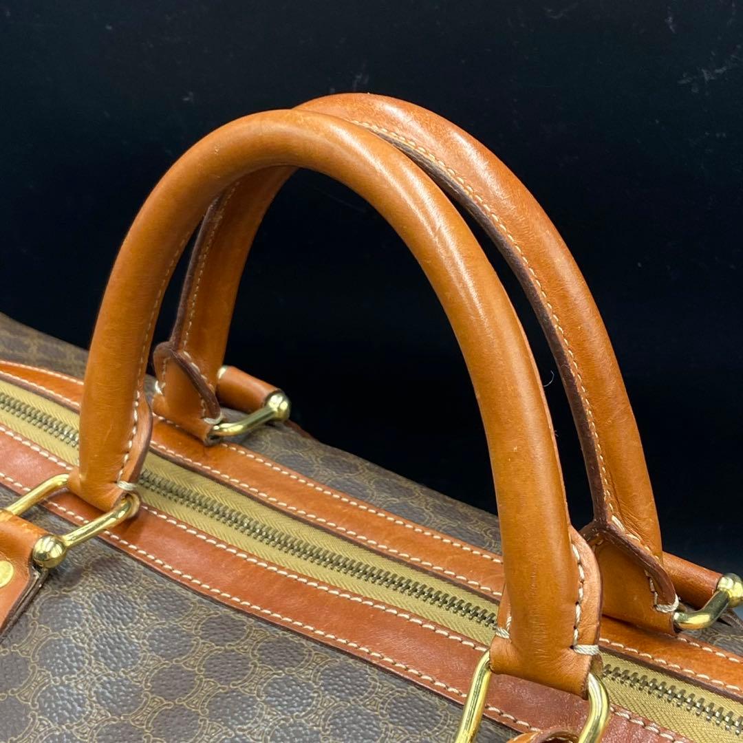 セリーヌ マカダム柄 トリオンフロゴ ボストンバッグ ブラウン