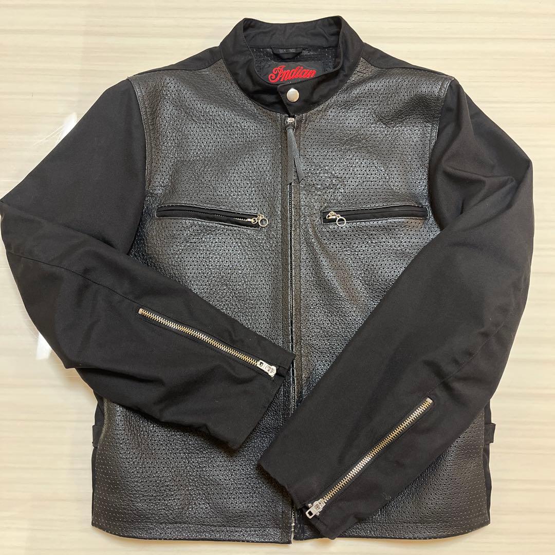 Indian バイクジャケット レディース　パンチングレザー　美品❗️