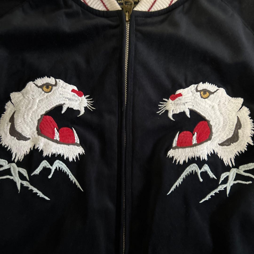 HOUSTON スーベニア ジャケット 別珍 ホワイトタイガー 虎