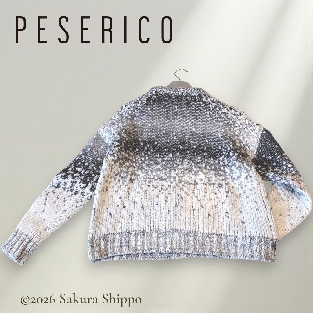 新品同ペゼリコ　アルパカブレンド ネップヤーン メランジ ヨークニット セーター