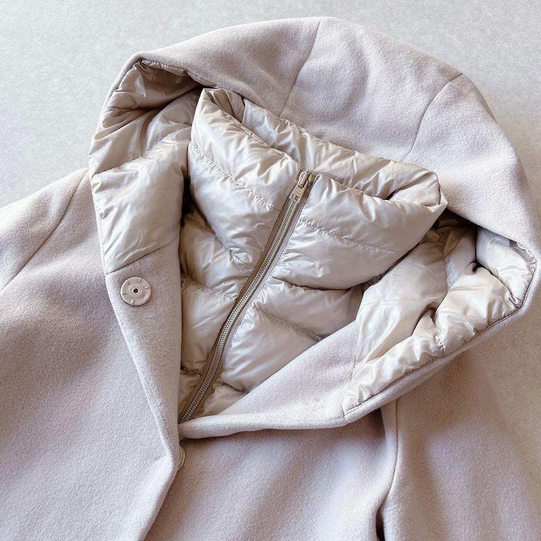 HERNO｜21AW ウール パデット ダウンコート ピンクベージュ 44