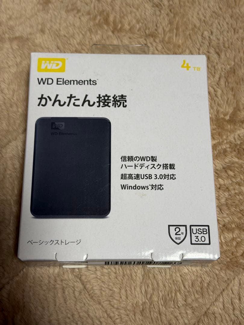 【未使用】WD Elements 4TB ポータブルHDD