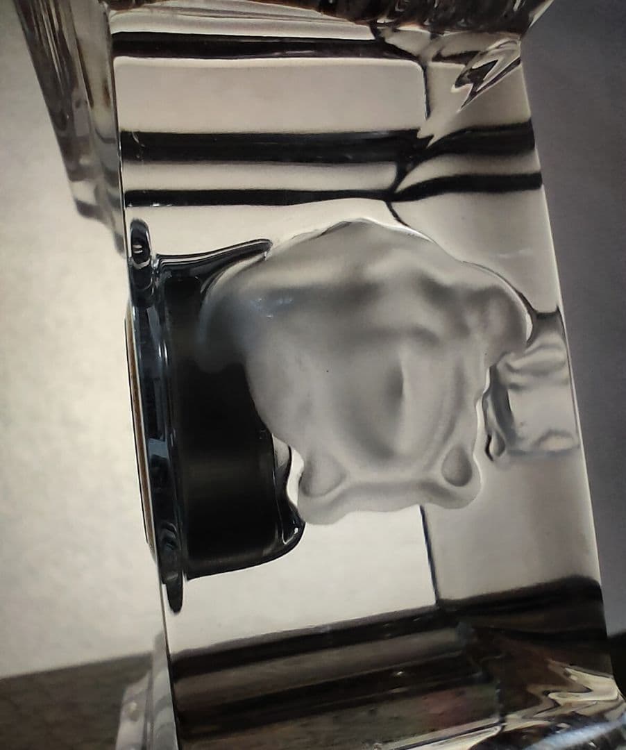 ヴェルサーチ　ローゼンタール　メデユーサ造形付　クリスタル製ミニチムニークロック