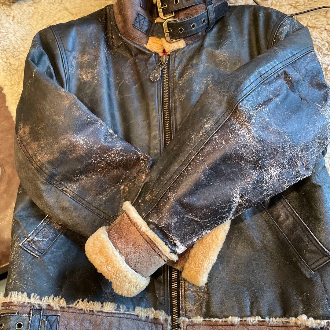 ビンテージAVIREX USA ブラックレザー ジャケット