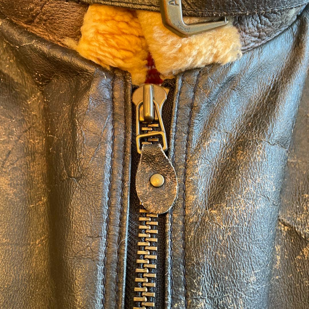 ビンテージAVIREX USA ブラックレザー ジャケット