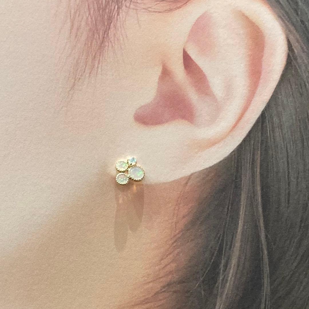 【新品未使用】k10 天然オパール　ピアス