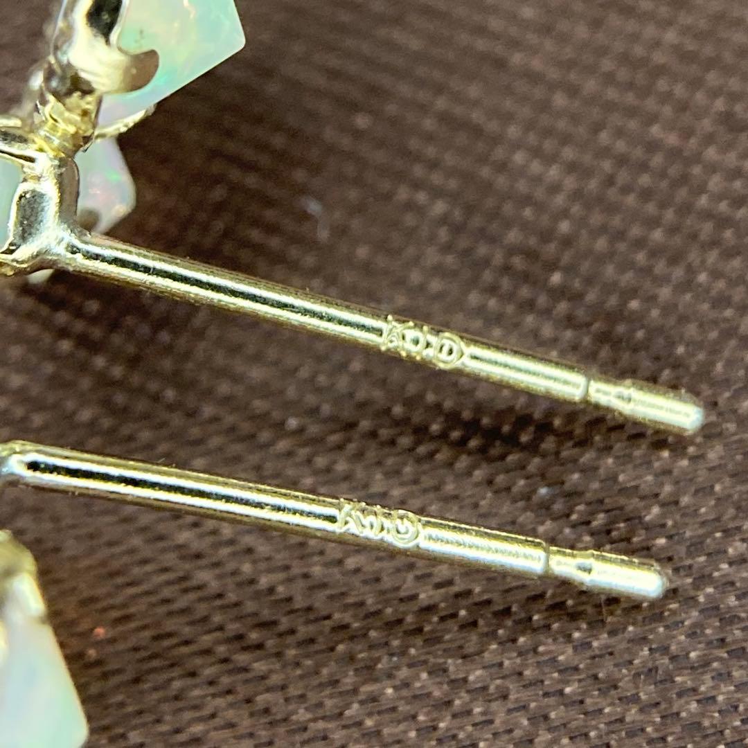 【新品未使用】k10 天然オパール　ピアス