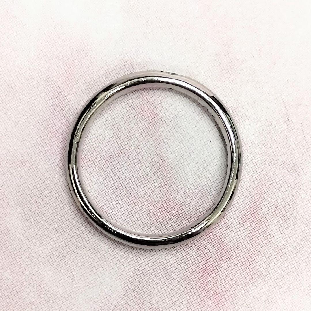 Pt1000 純プラチナ 甲丸 リング ダイヤ 0.04ct 11号 レディース