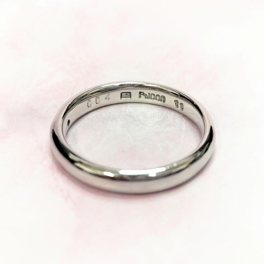 Pt1000 純プラチナ 甲丸 リング ダイヤ 0.04ct 11号 レディース