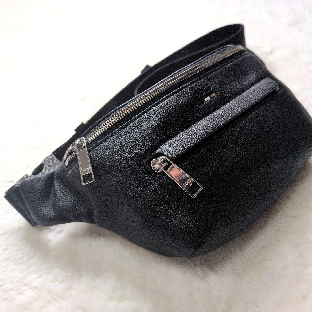 【極美品】HUGO BOSS ショルダーバッグ 斜め掛け ブラック ボディバッグ