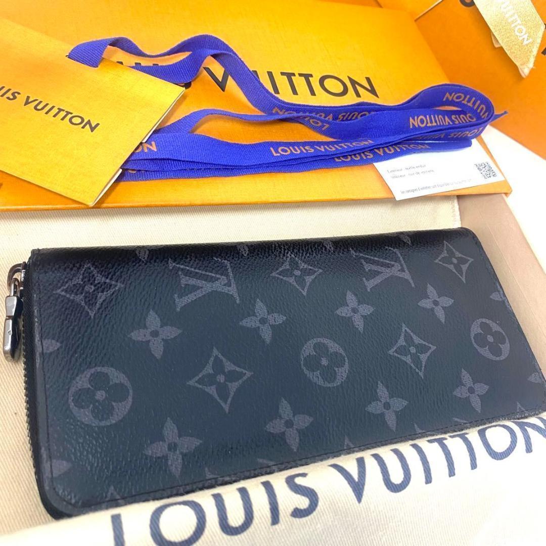 ルイ ヴィトン◎ヴェルティカル モノグラム エクリプス ラウンドファスナー 黒