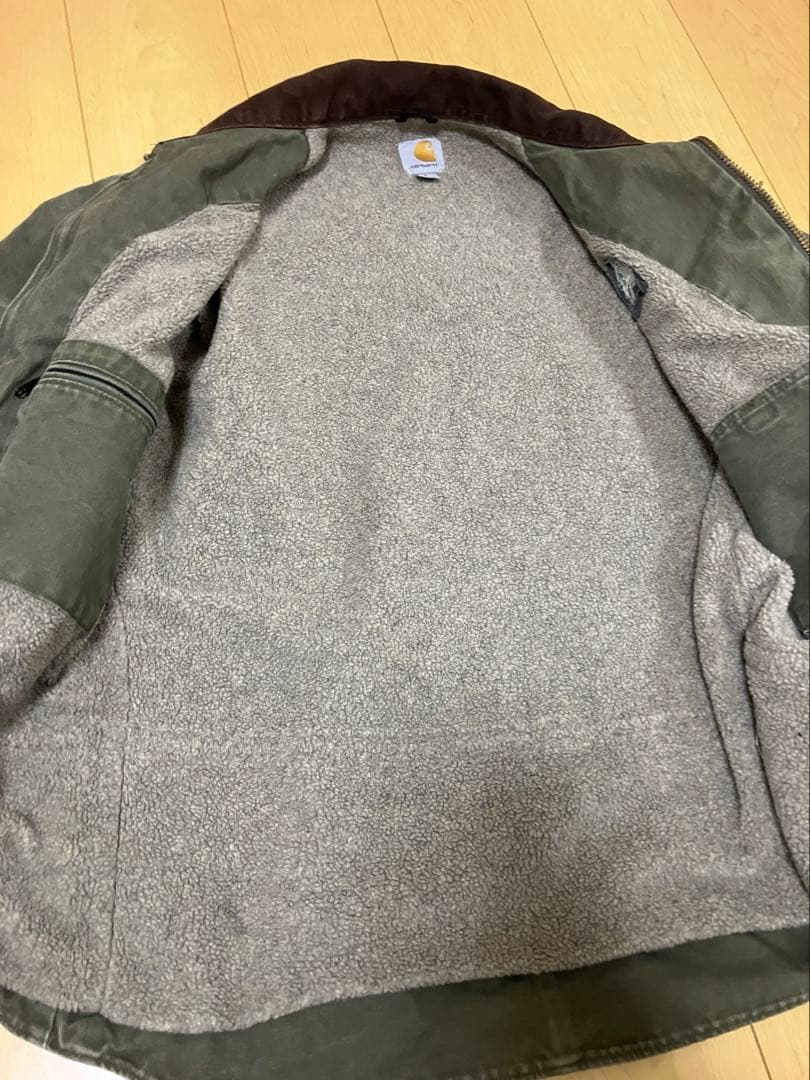 carhartt 短丈 リッジコート 企業ロゴ アーミーグリーン