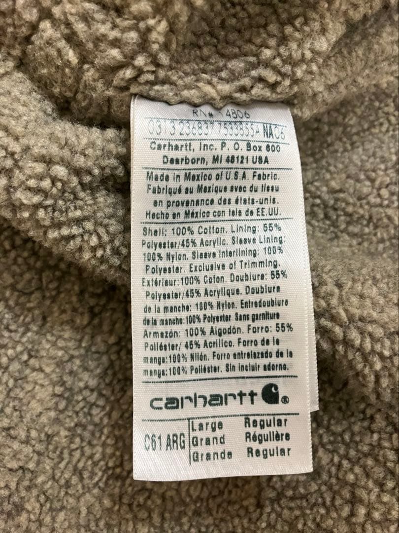 carhartt 短丈 リッジコート 企業ロゴ アーミーグリーン
