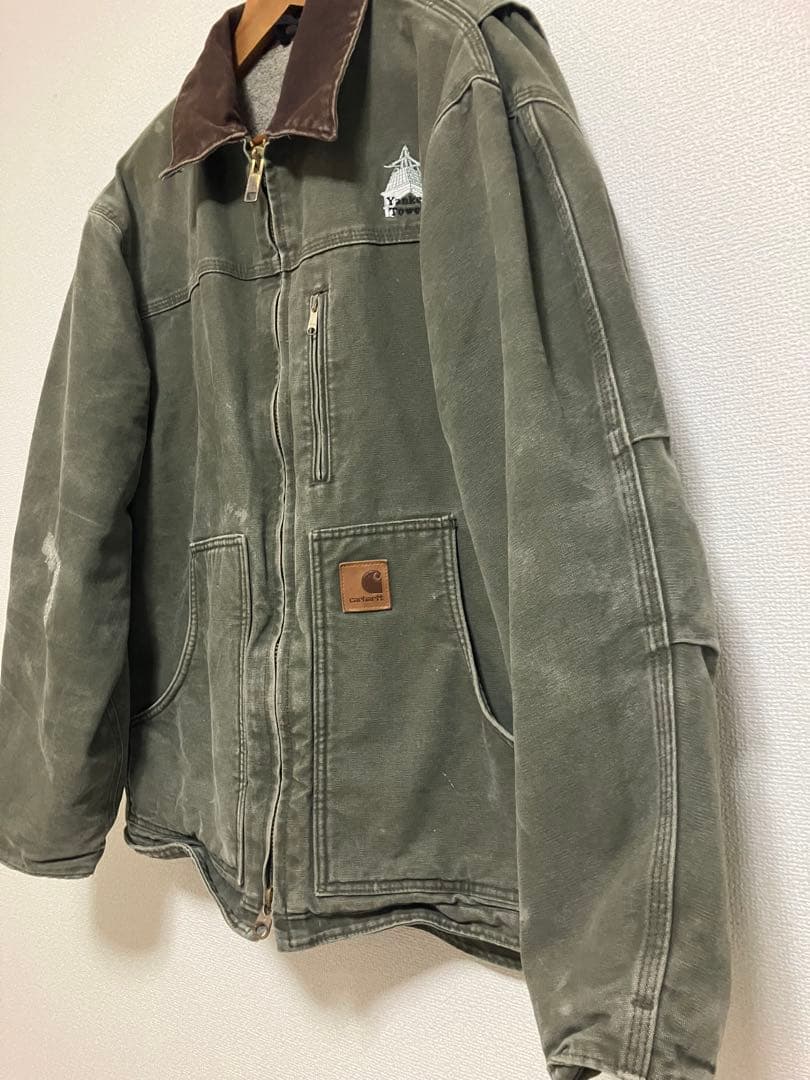carhartt 短丈 リッジコート 企業ロゴ アーミーグリーン