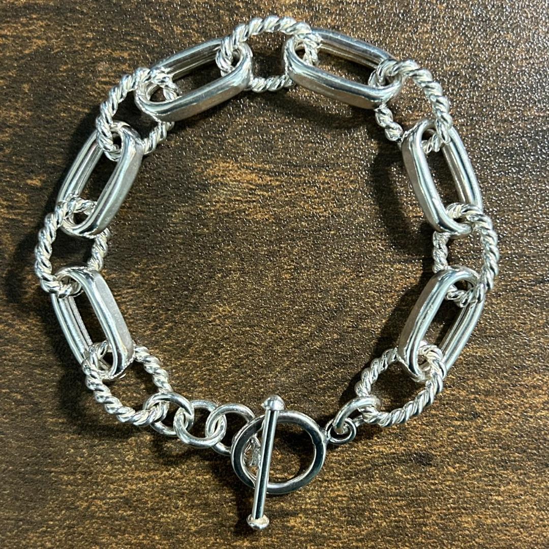 メキシコ製 シルバー925 ツイスト×オーバルチェーン ユニセックス タスコ