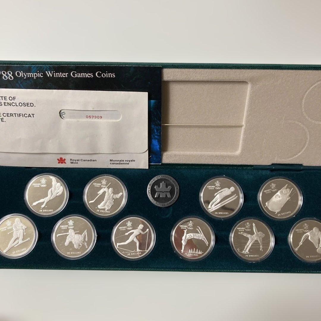 【レア】1988年カナダ カルガリー冬季オリンピック記念銀貨10枚セット