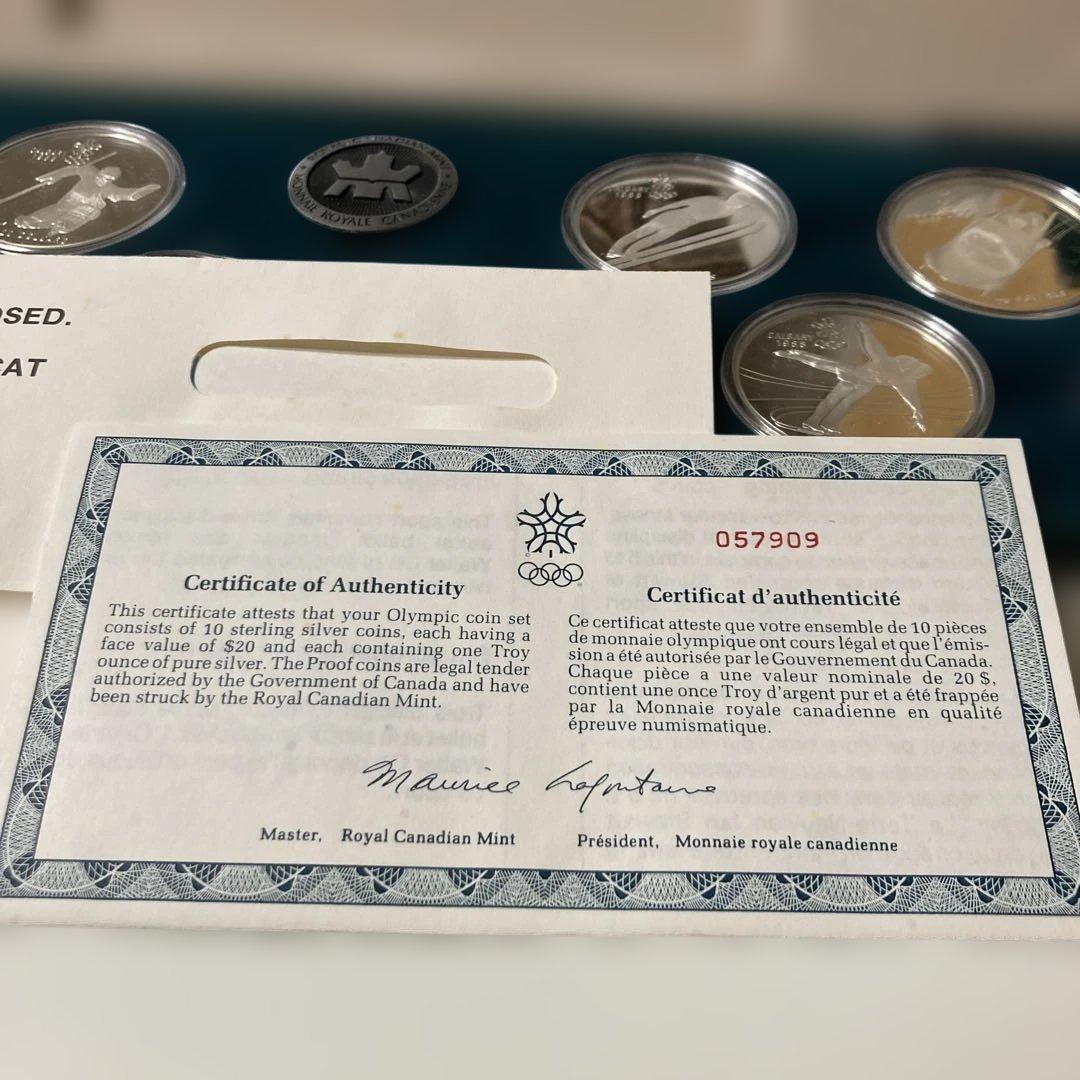 【レア】1988年カナダ カルガリー冬季オリンピック記念銀貨10枚セット