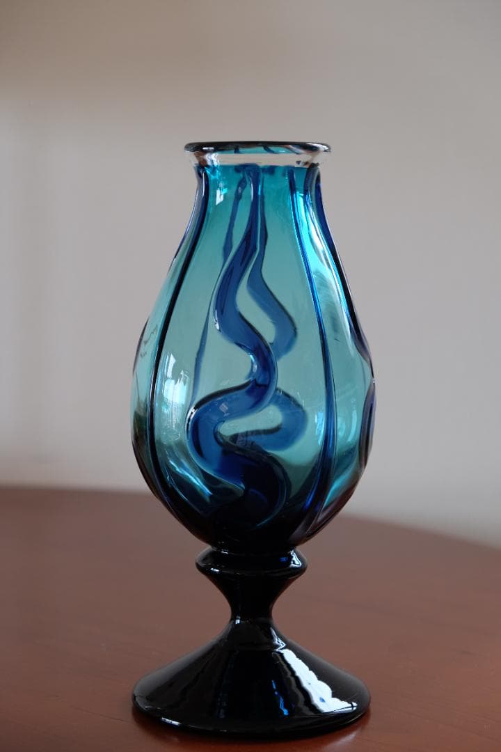 舩木倭帆 吹きガラス 花瓶 花器 骨董 民藝ガラス グラス 横山秀樹 小谷眞三