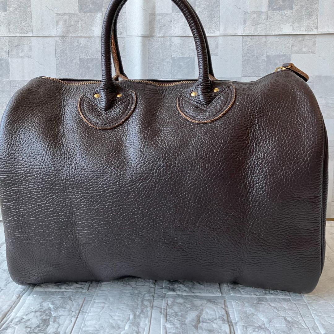 美品◎ヤングアンドオルセン EMBOSSED LEATHER BOSTON S