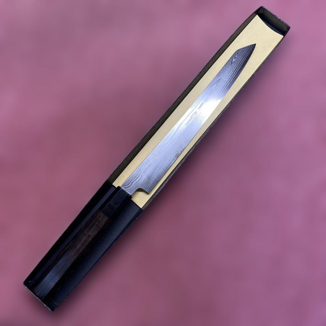 ハイカーボンステンレス鋼　勘所切付柳刃包丁　225㎜　7.5寸