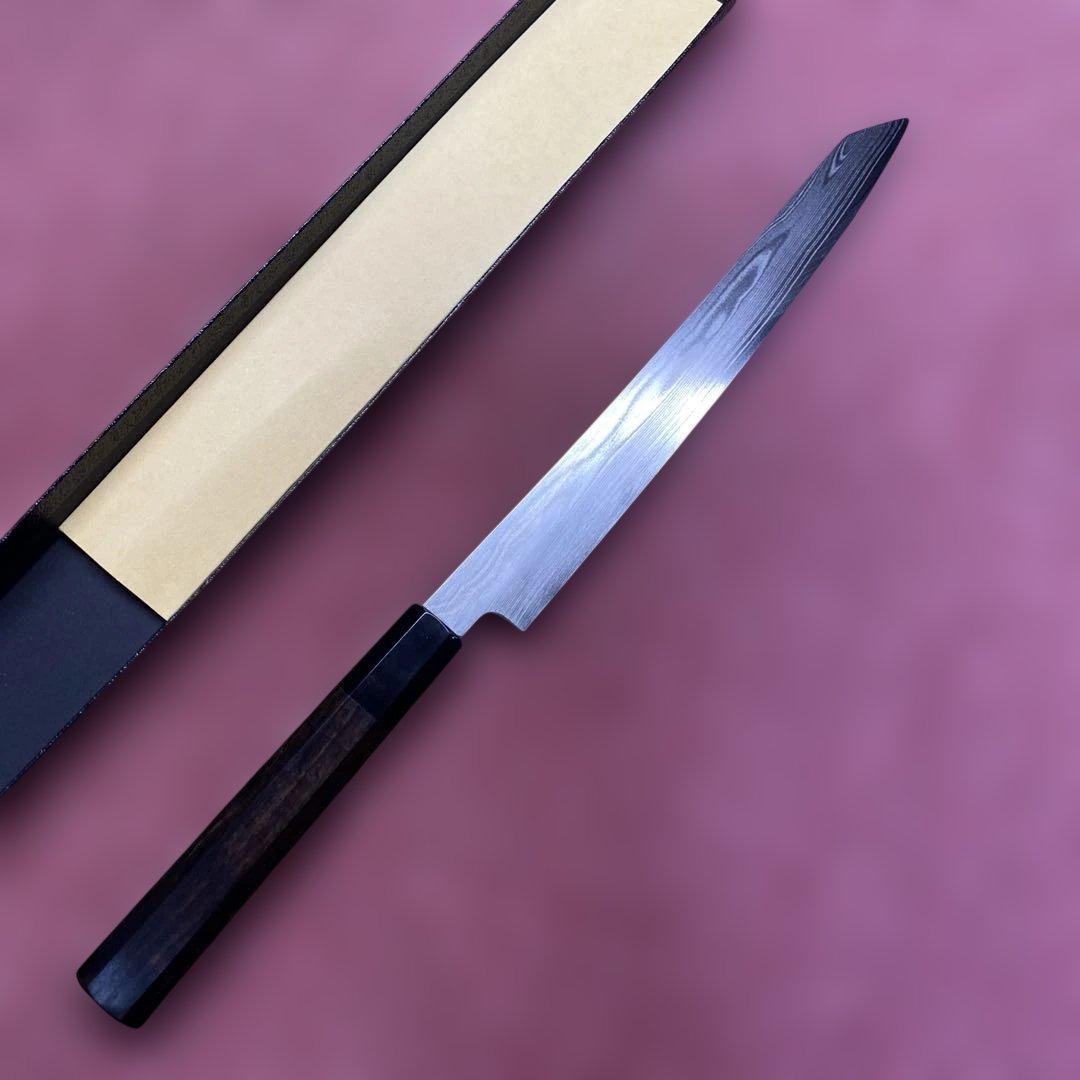 ハイカーボンステンレス鋼　勘所切付柳刃包丁　225㎜　7.5寸