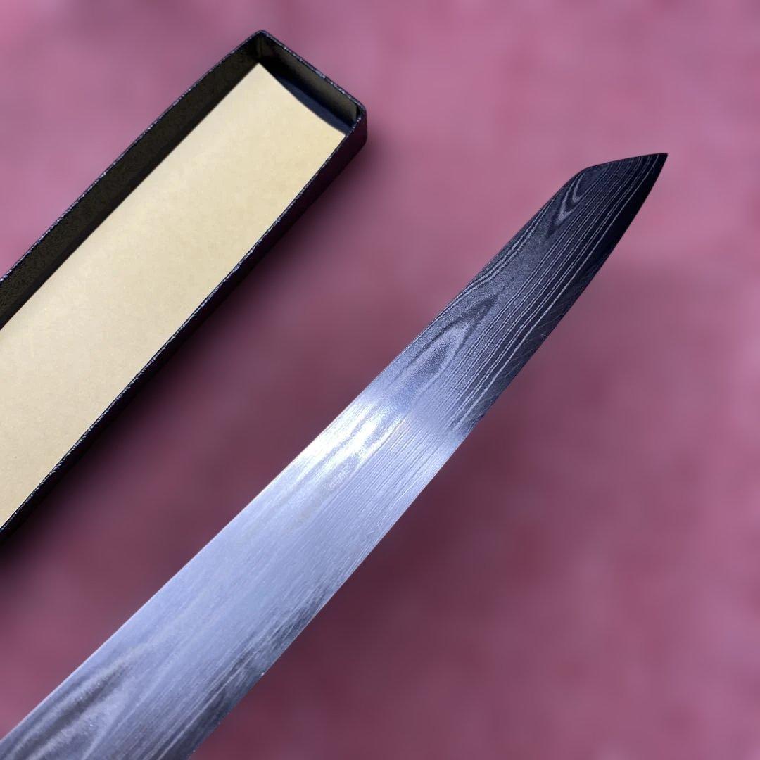 ハイカーボンステンレス鋼　勘所切付柳刃包丁　225㎜　7.5寸