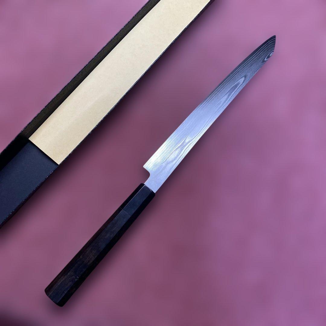 ハイカーボンステンレス鋼　勘所切付柳刃包丁　225㎜　7.5寸