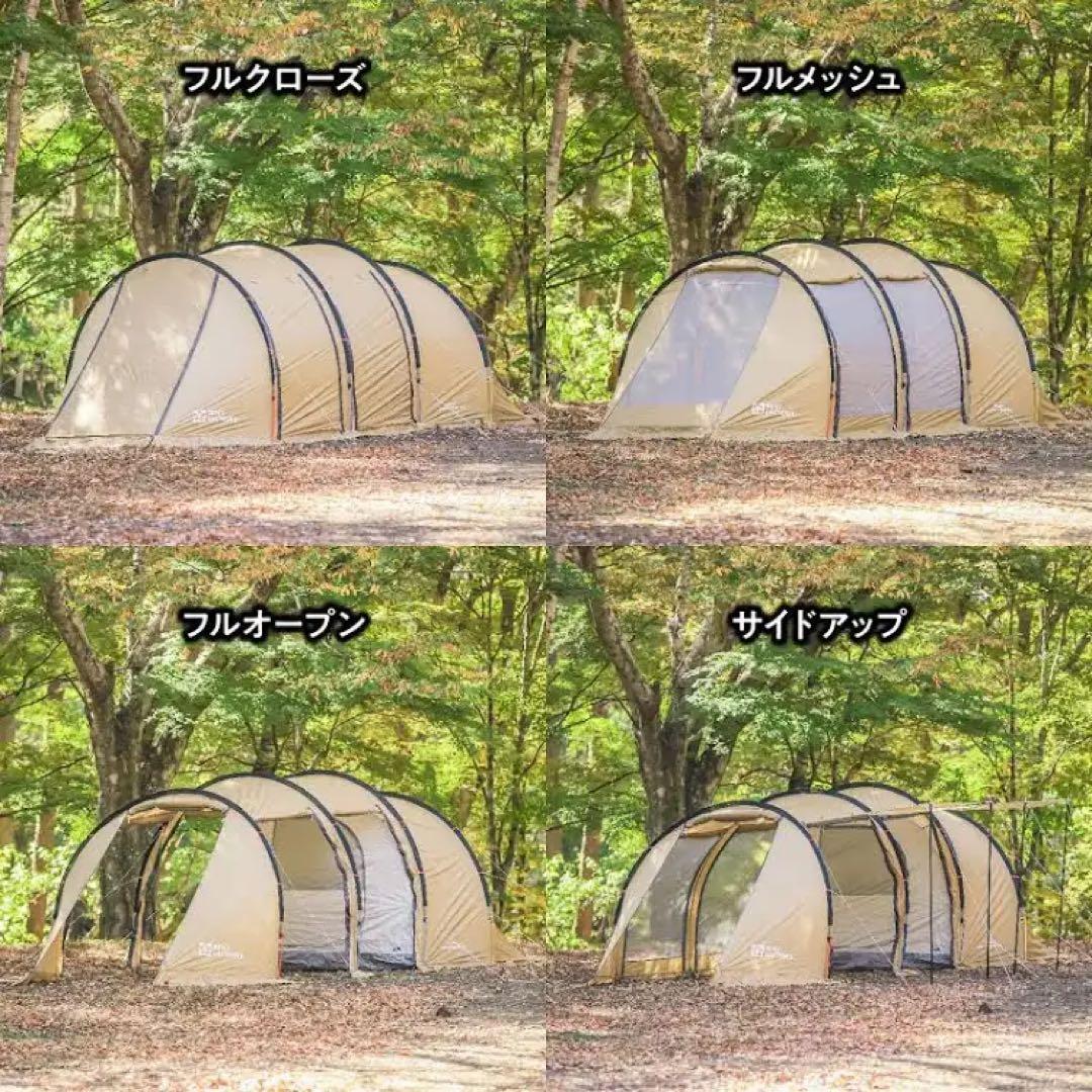 美品　テントファクトリー　フォーシーズントンネル2ルームテントL ベージュ