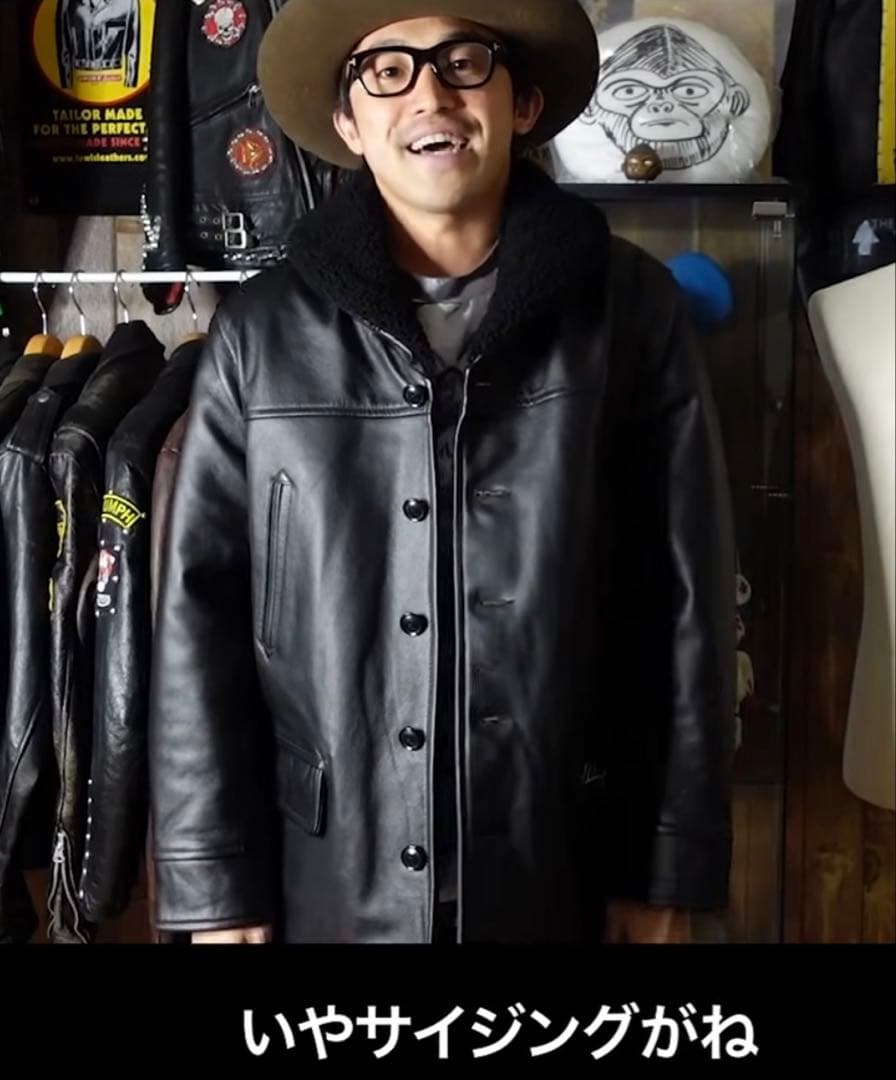 UNCHANGING LOVE [アンチェンジングラブ]レザーカーコート XL