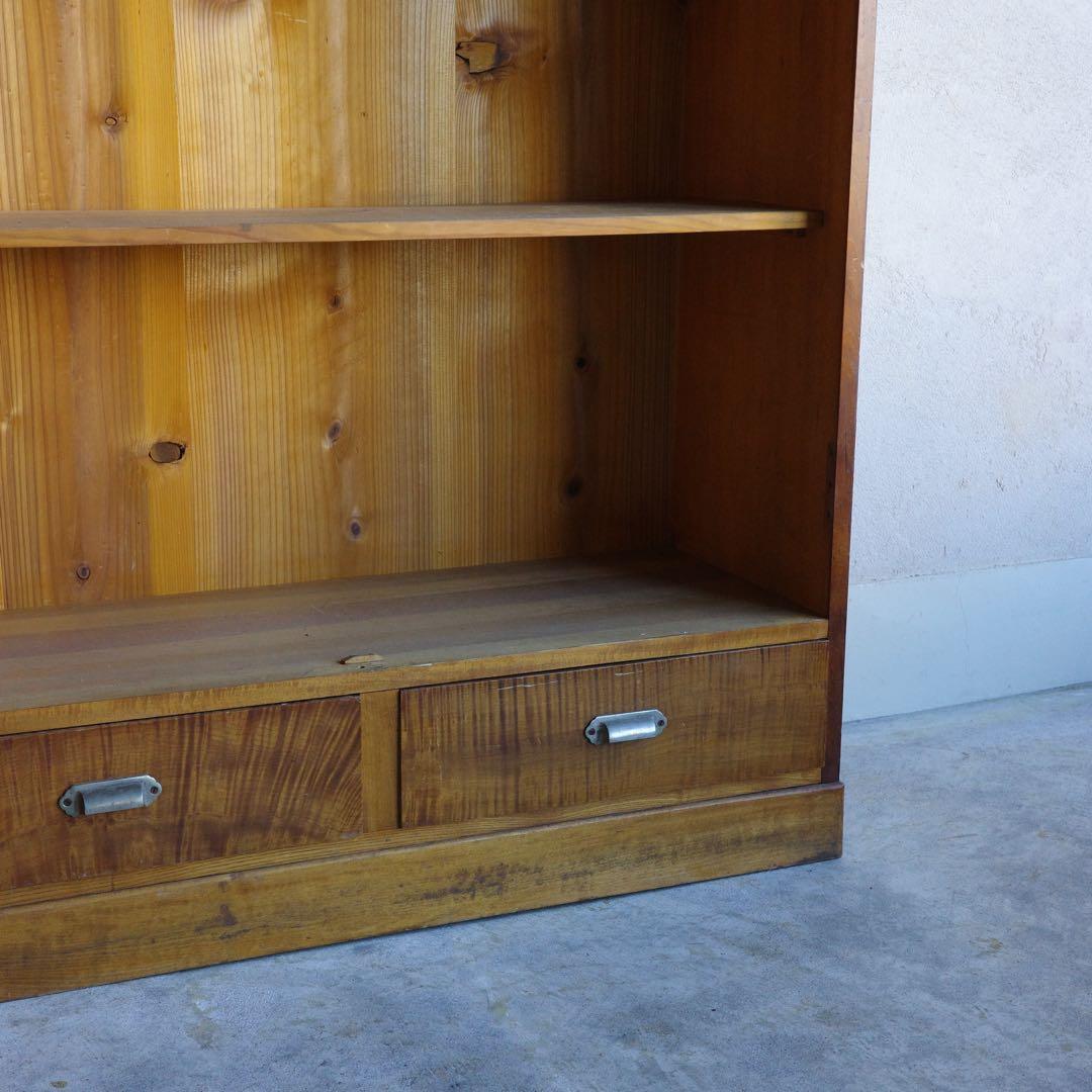 古いレトロな棚　本棚　収納棚　オープンラック