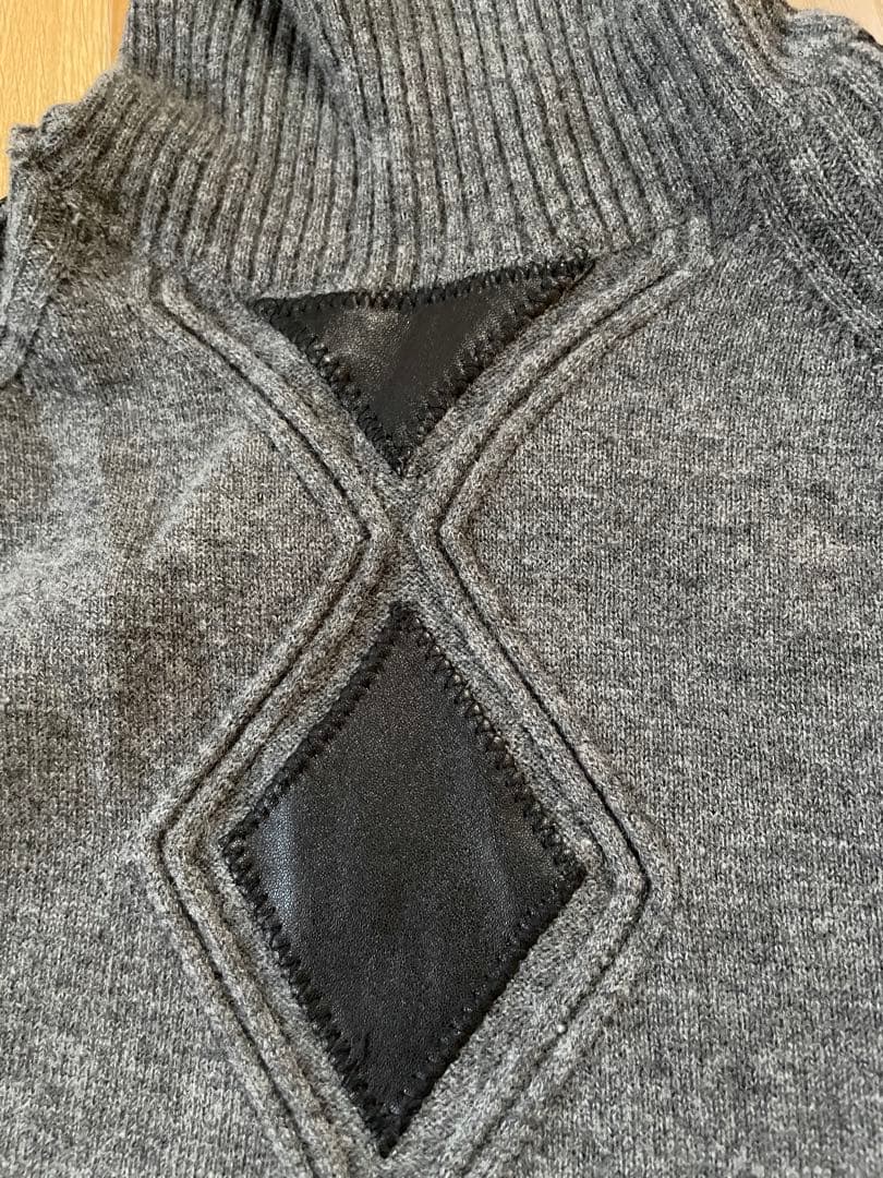 Jean Paul GAULTIER 2008 レザーパッチセーター　イタリア製