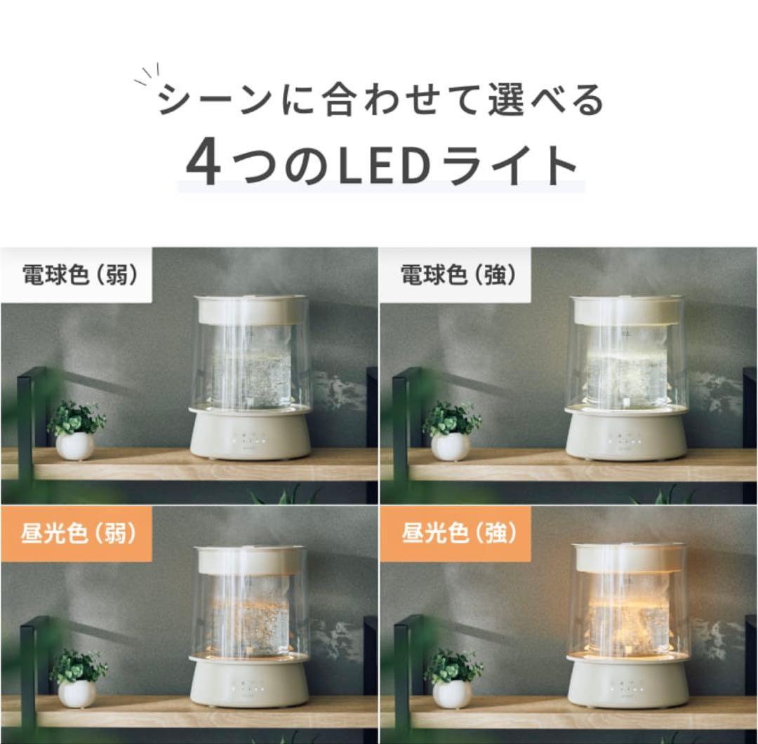 QUADS ガラススチーム加湿器　グレー