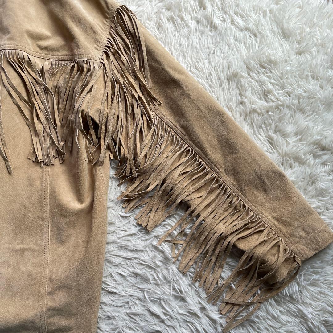 ザラ　未使用フリンジスエードレザージャケット　本革　定価32990円　近年モデル