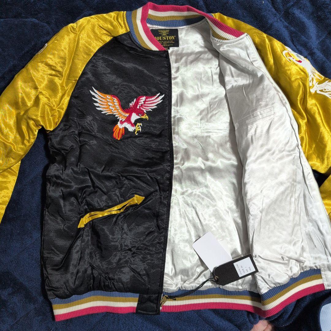 新品　ヒューストン　スカジャン 鷲と虎と龍刺繍　レイヨン　スーベニアジャケット