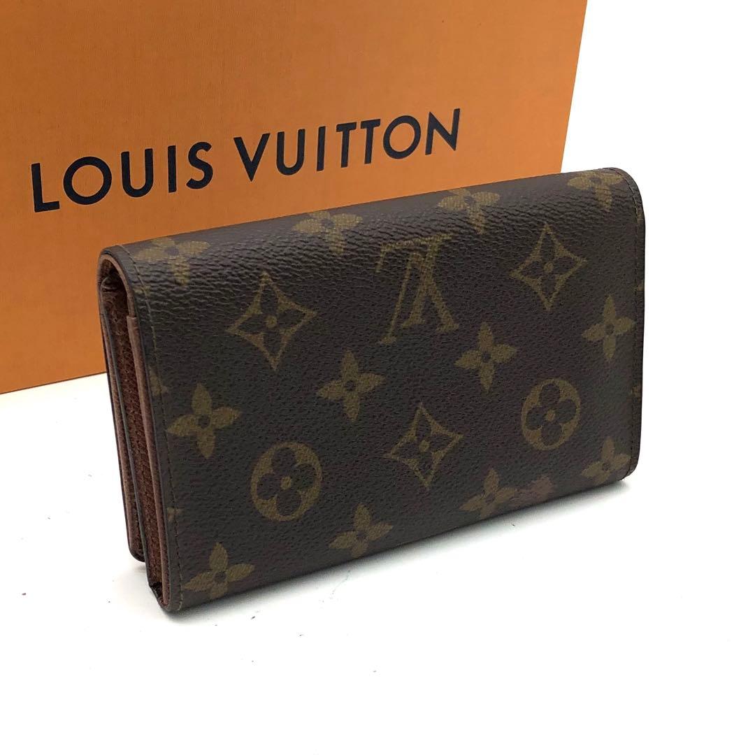 ルイヴィトン ポルトモネジップ 二つ折り財布 モノグラム ブラウン トレゾール