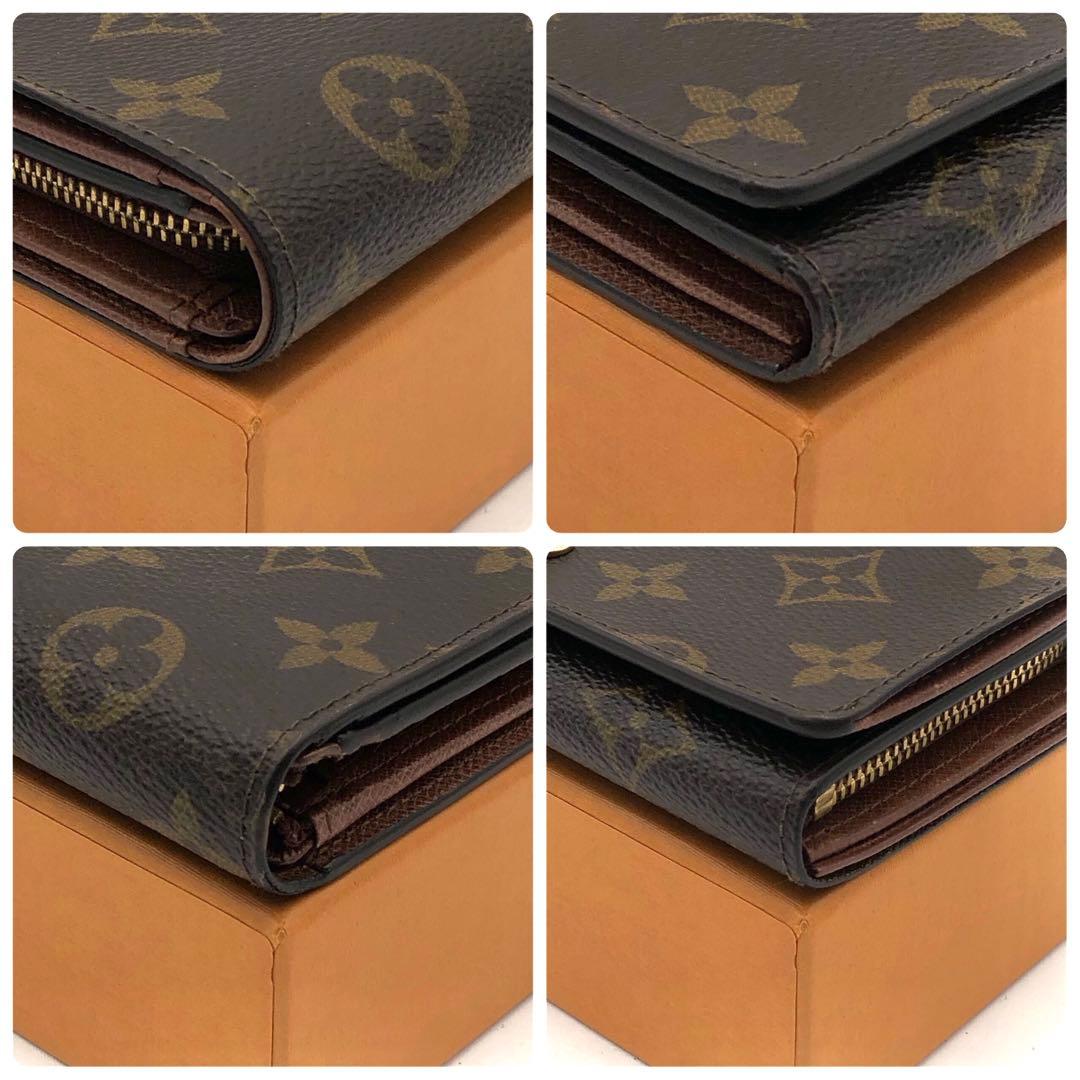 ルイヴィトン ポルトモネジップ 二つ折り財布 モノグラム ブラウン トレゾール