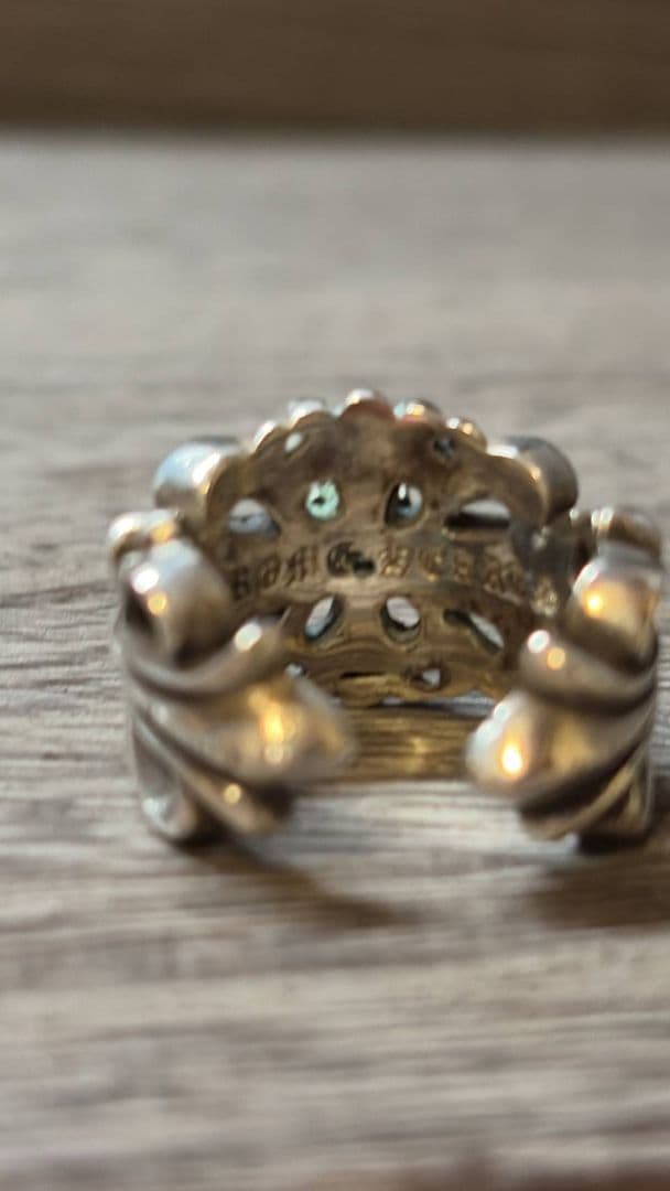 シルバー925ダブルフローラルクロスリング