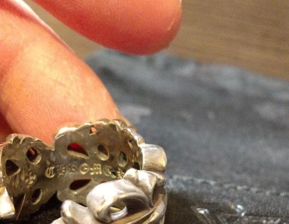 シルバー925ダブルフローラルクロスリング