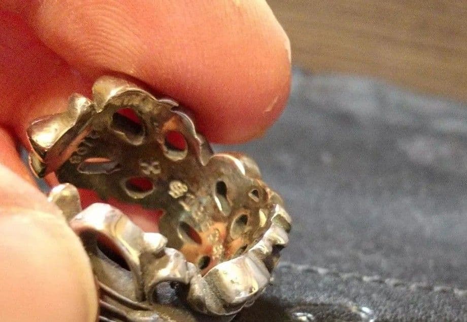 シルバー925ダブルフローラルクロスリング