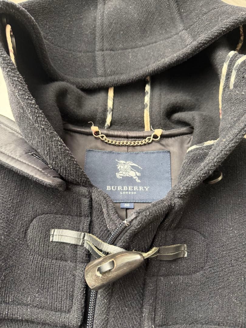 BURBERRY バーバリー　黒 ヘリンボーン　ダッフルコート