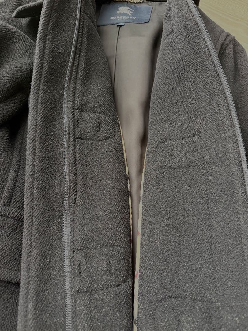 BURBERRY バーバリー　黒 ヘリンボーン　ダッフルコート