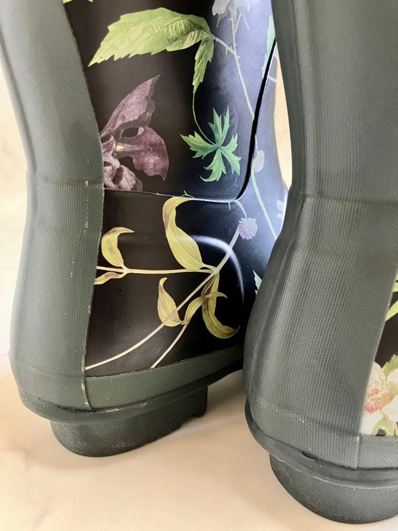 【新品タグ付】HUNTER ハンター 花柄レインブーツ RHSコラボ 長靴
