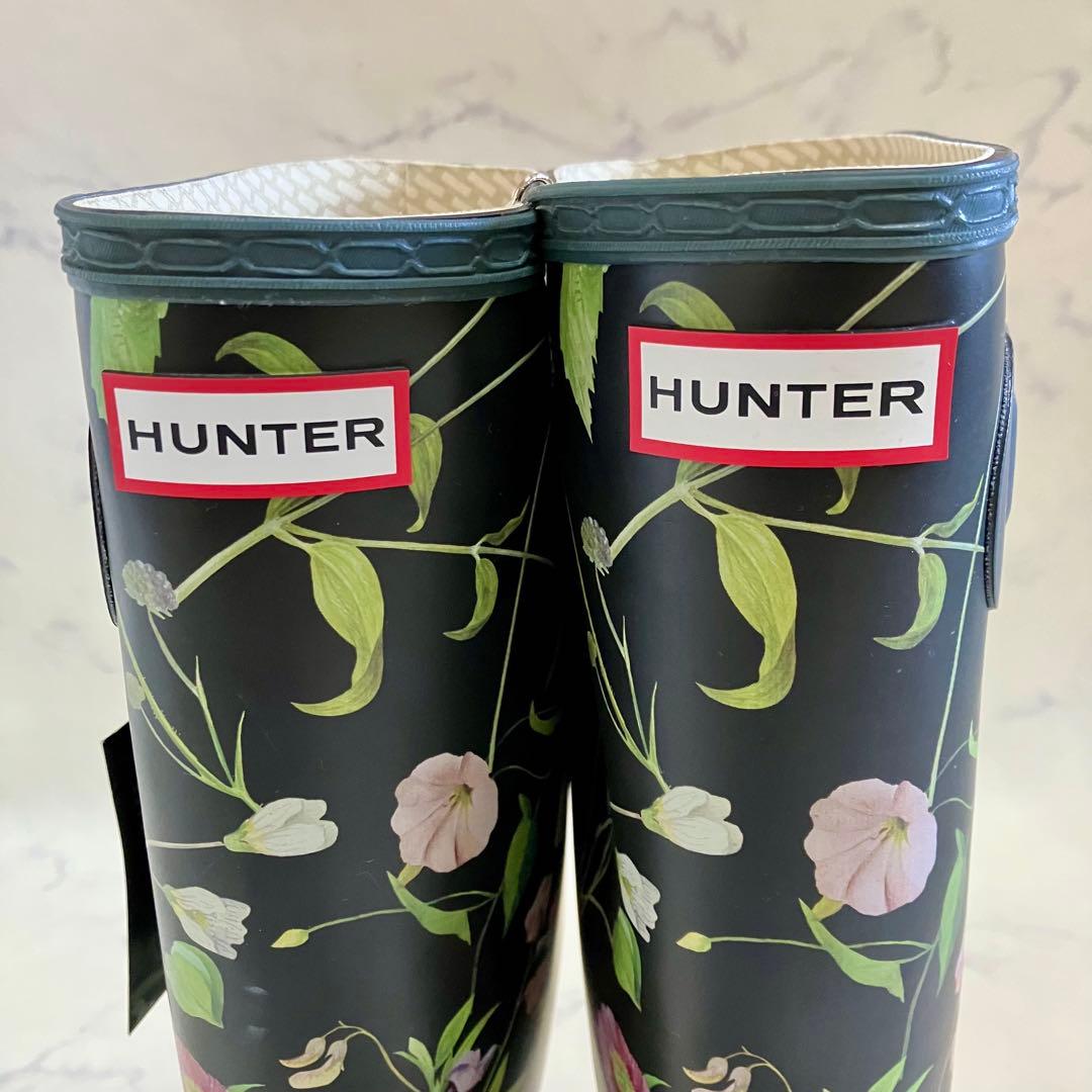 【新品タグ付】HUNTER ハンター 花柄レインブーツ RHSコラボ 長靴
