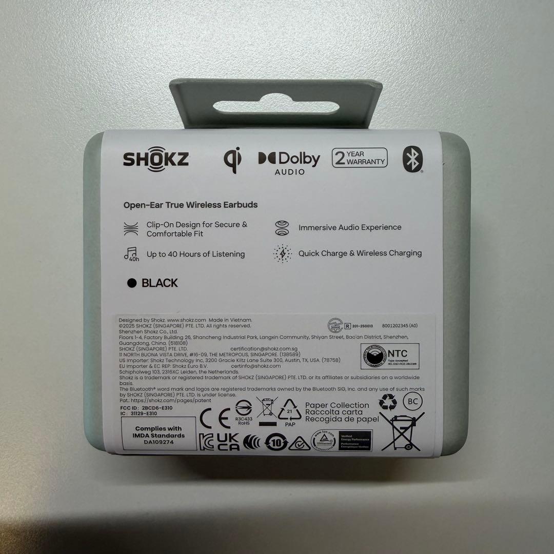 新品未開封：SHOKZ OPEN DOTS ONE ブラック