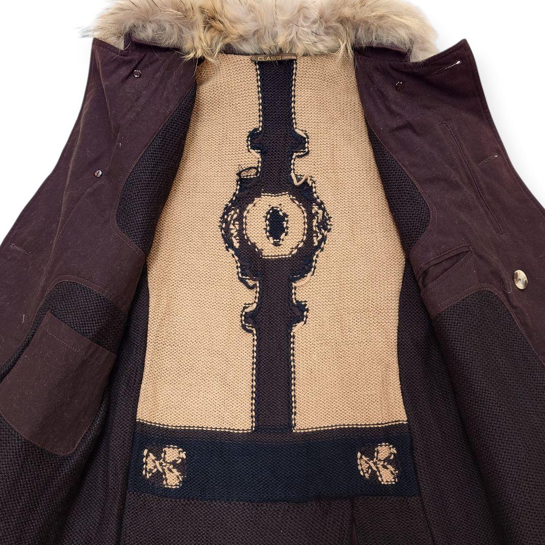 00s【Archive】クラス ロベルトカヴァリ 2way ロングコート XL