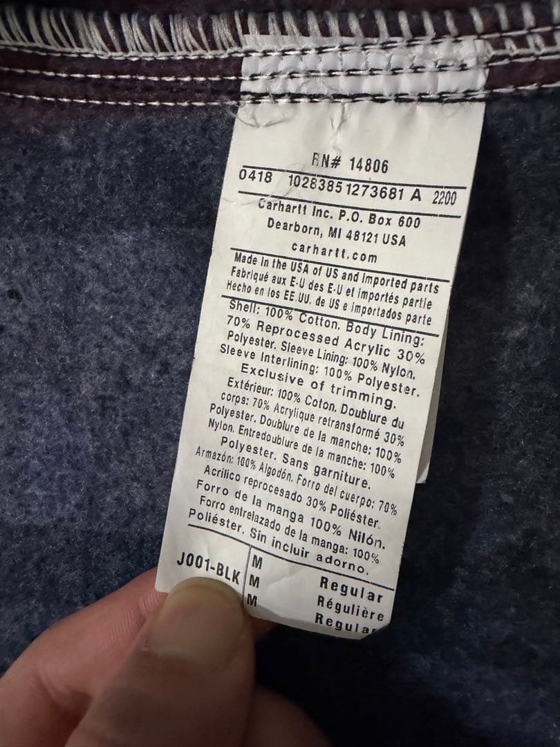 Carhartt デトロイトジャケット　USA製　M ブラック　J001-BLK