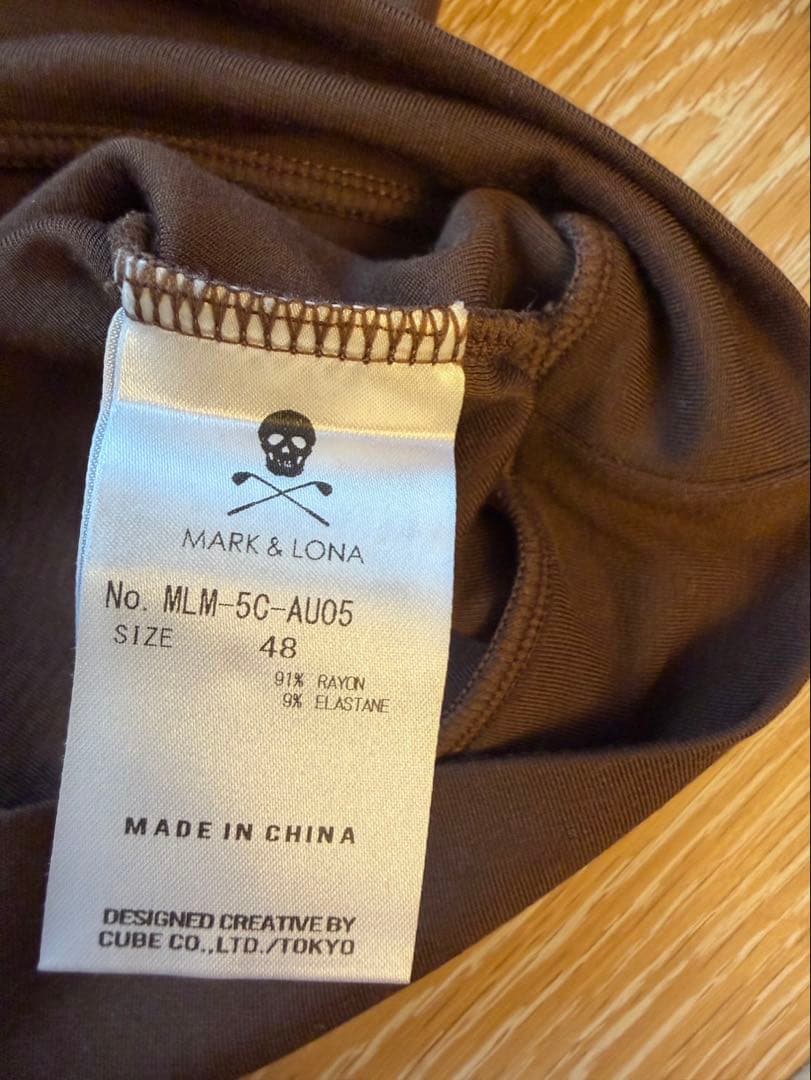 MARK & LONA ブラウン タートルネック シャツ　48