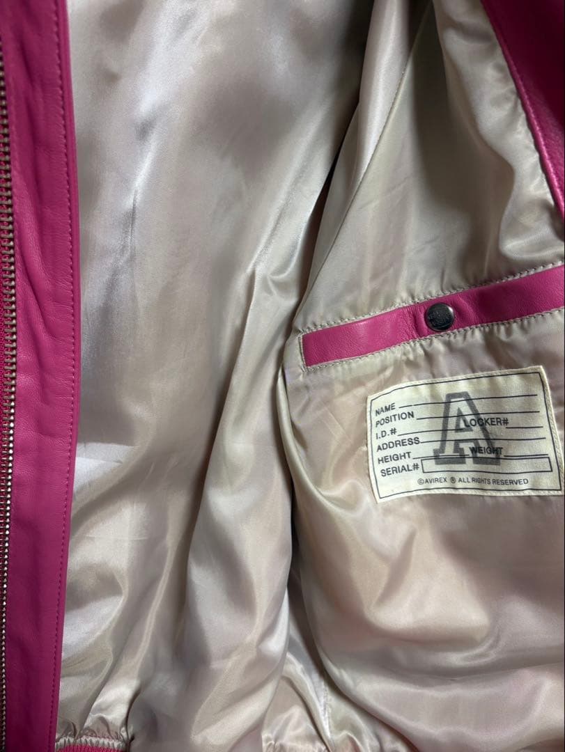 AVIREX ピンク レザージャケット Mサイズ