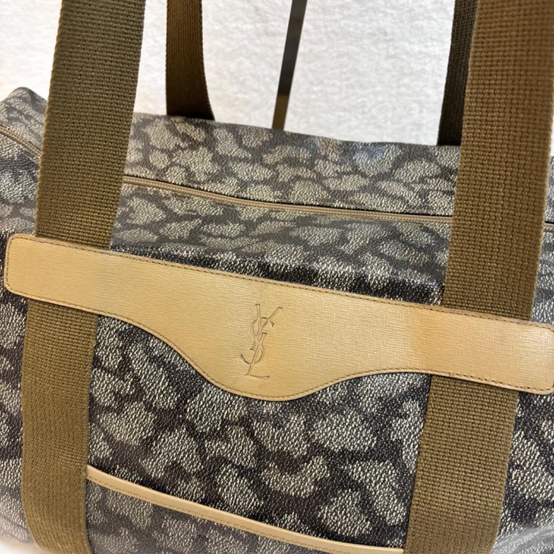 【希少✨】美品　イヴサンローラン ボストンバッグ　PVC 大容量